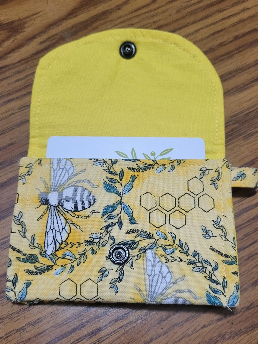 Bee-Themed Yellow Card Wallet